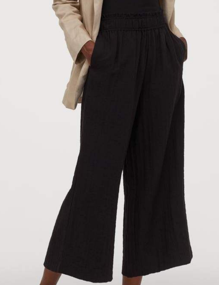 H&M Smocked waist Wide leg crop pants